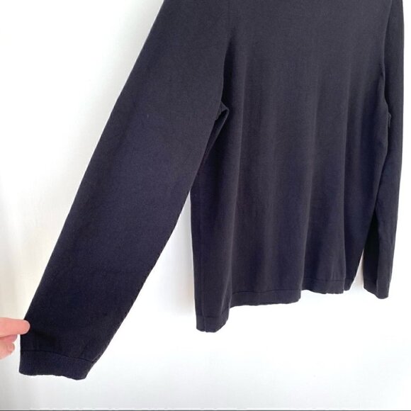 Talbots black jersey knit turtleneck sweater in a cotton  blend - Picture 3 of 7